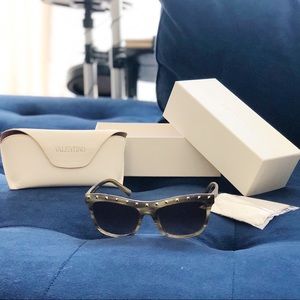 Valentino Stud Sunglasses Dark Havana 54MM